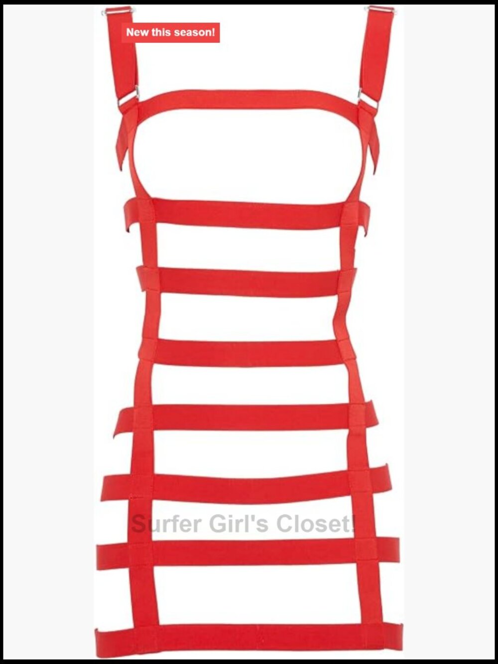 Stretchy Cage Dress Body Harness with Silver Hardware - Plus Size Corset
